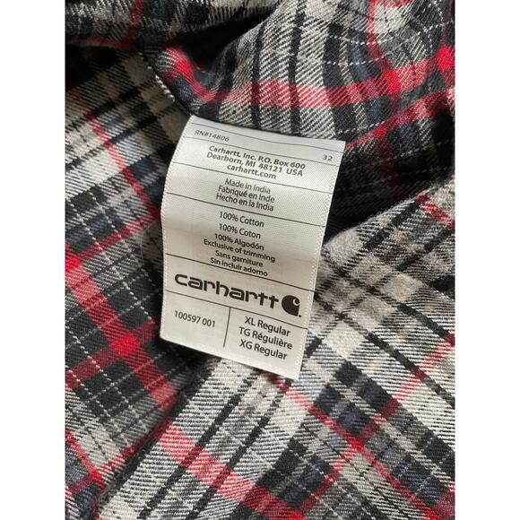 Carhartt Plaid Sz XL 100% Cotton flannel button front - Picture 5 of 9